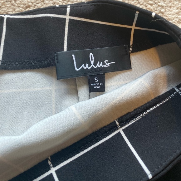 Lulus Competitive Advantage Black and White Grid Print Mini Skirt - Picture 3 of 5